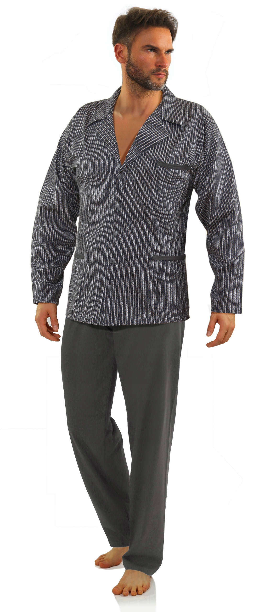 Sesto Senso piżama rozpinana 2636/02 grafit XXL Rozmiar XXL