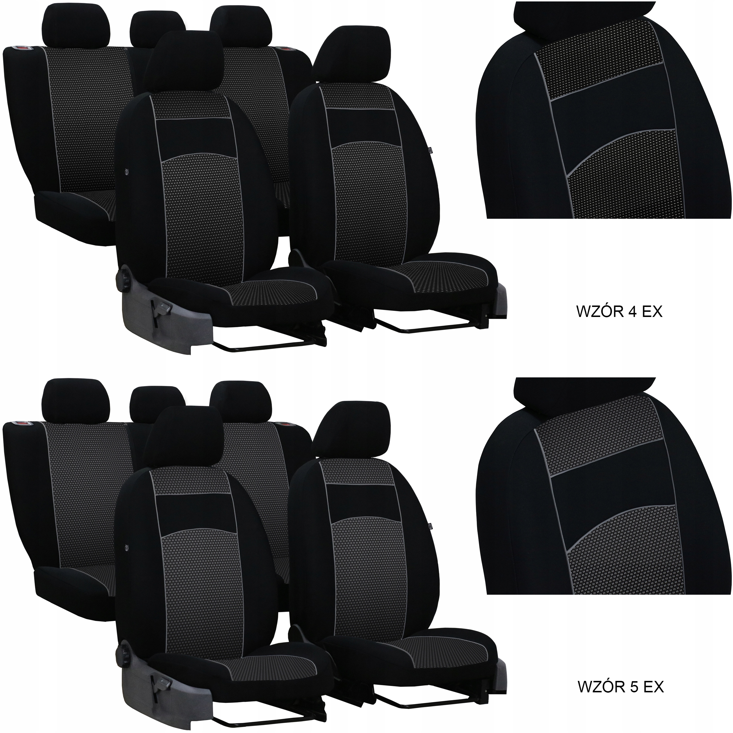 GRUBE POKROWCE MIAROWE NA FOTELE SEAT IBIZA 5 FR Kolor czarny czerwony niebieski szary