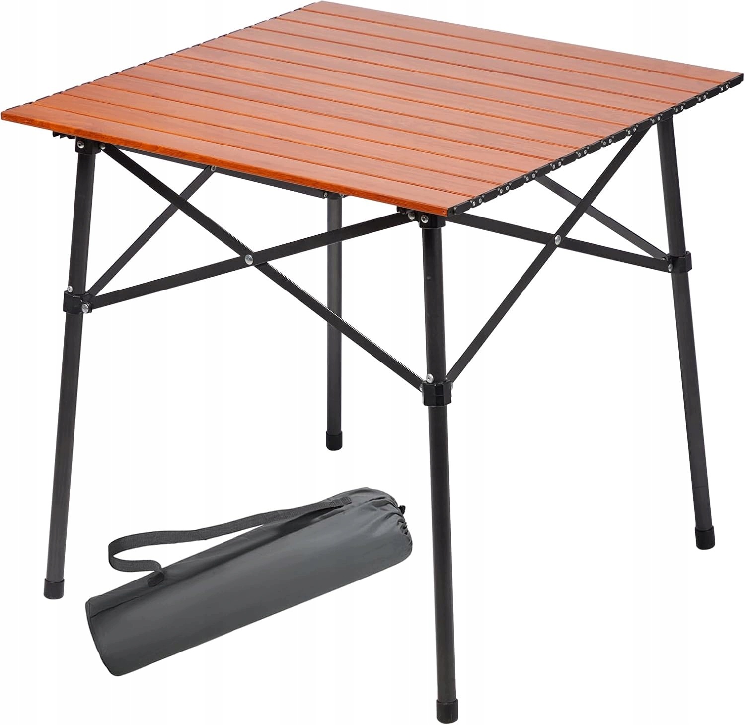 Portal Aluminiowy lekki Składany Stolik Kempingowy z torbą 70x70 cm V959