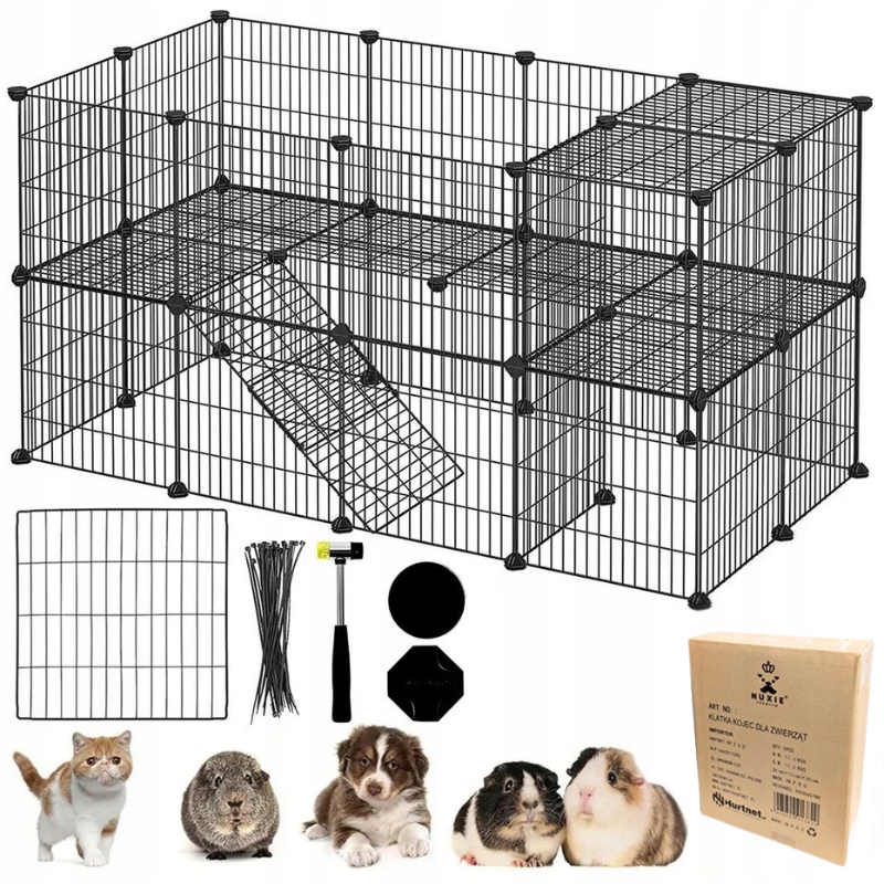 Levně Klec Pro Kočky Velké Patrové Patro Pro Koťata S Houpací Sítí Fretky Prasátka