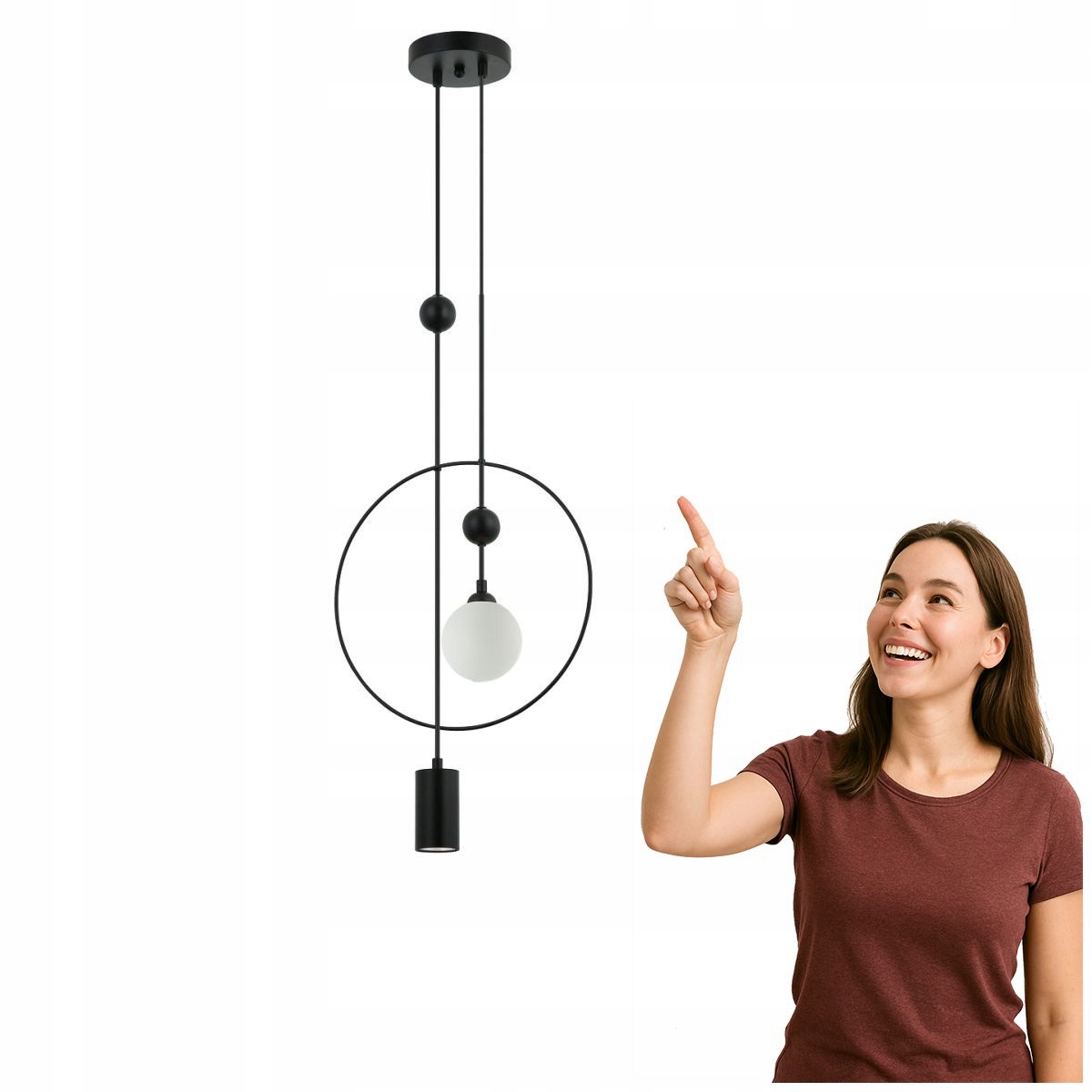 Moderná závesná lampa Trosti čierna nastaviteľná 2xGU10 Italux