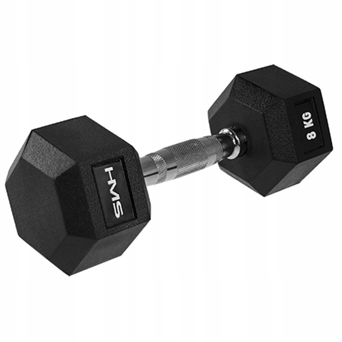 Gumovaná Šestihranná Činka Hms Hex Pro 8 kg Rýhovaná Pevná Ocelová