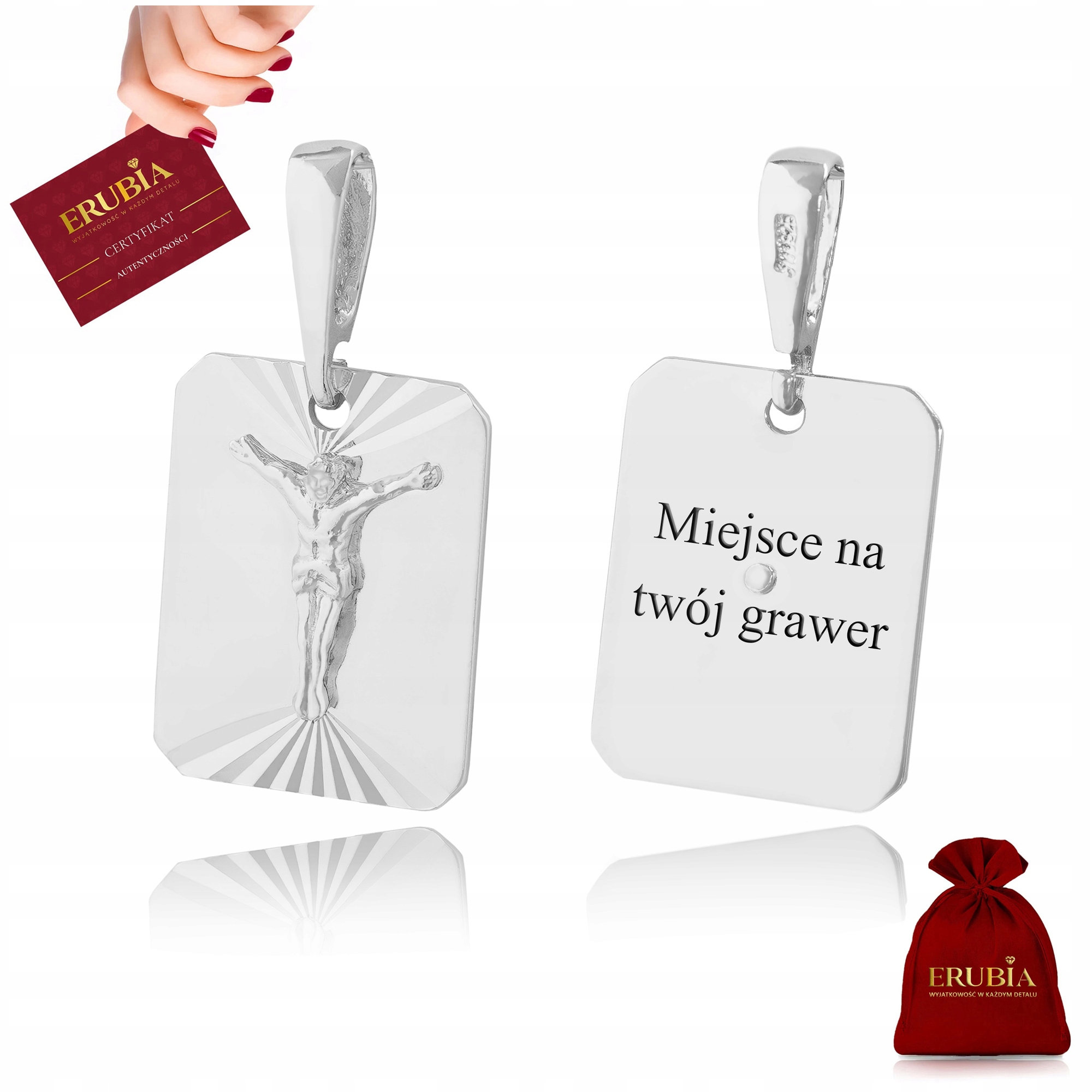 Elegantní Přívěsek 925 Medailon K Prvnímu Svatému Přijímání Dárek Ke Křtinám Svatého Gravírování