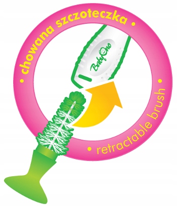 SZCZOTKA Z GĄBKĄ DO MYCIA BUTELEK I SMOCZKÓW Babyono zielona EAN (GTIN) 5901435408971