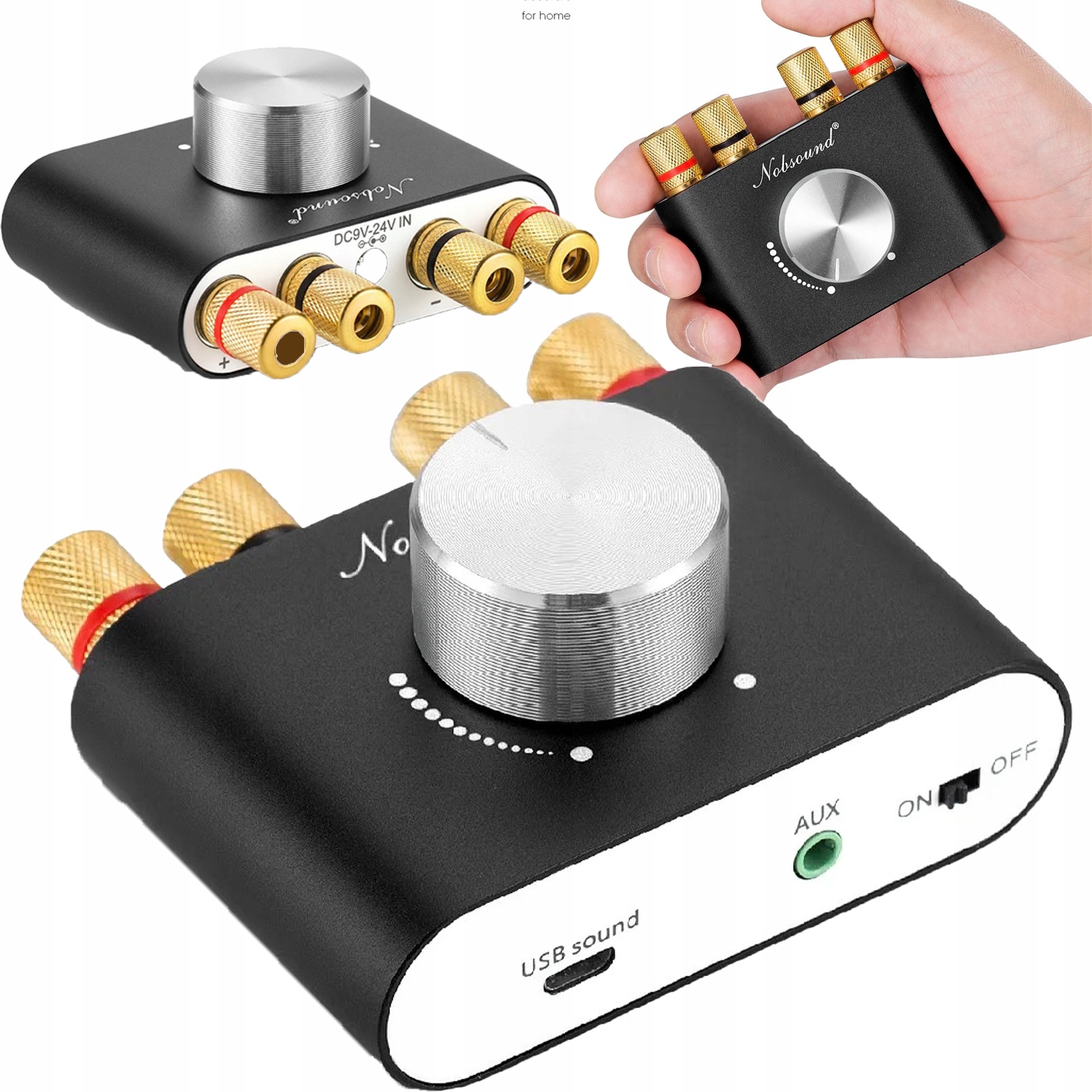 Zosilňovač Bluetooth 5 Mini Hi-F 2x50W Karta Usb Aux Stereo audio prijímač