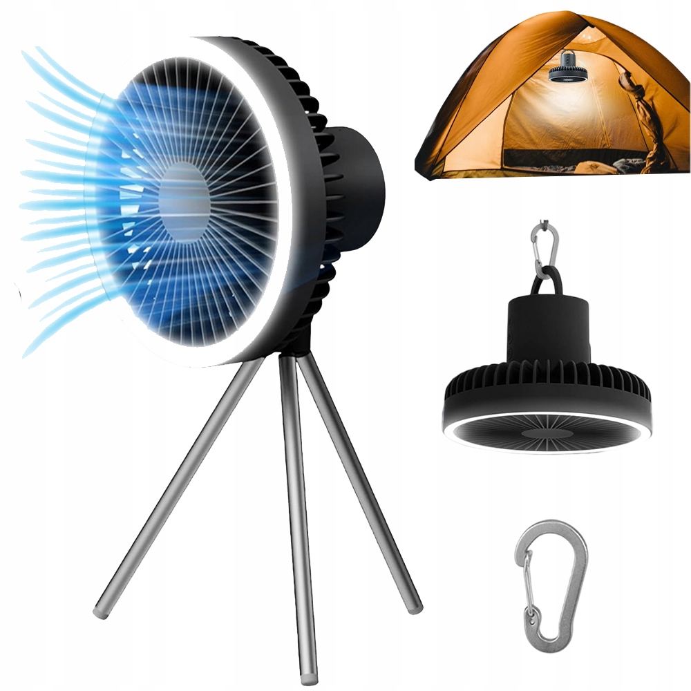 Stolní Ventilátor Lampao Světlo 2V1 Se Stativem Praktický Usb Kabel