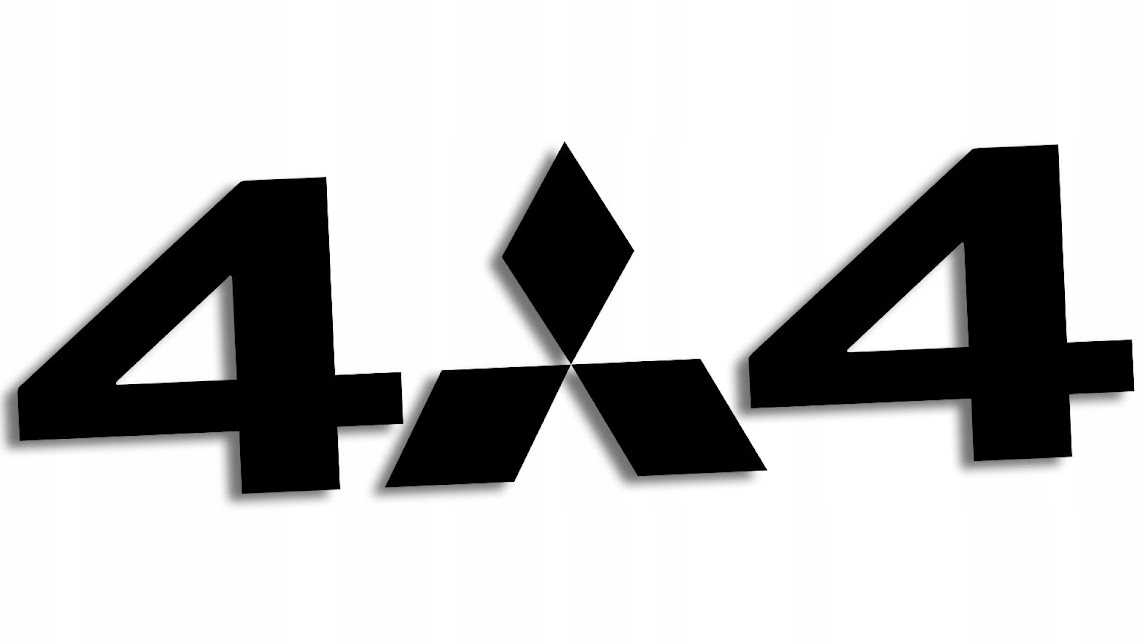 

Wycinana naklejka Mitsubishi 4X4 czarna