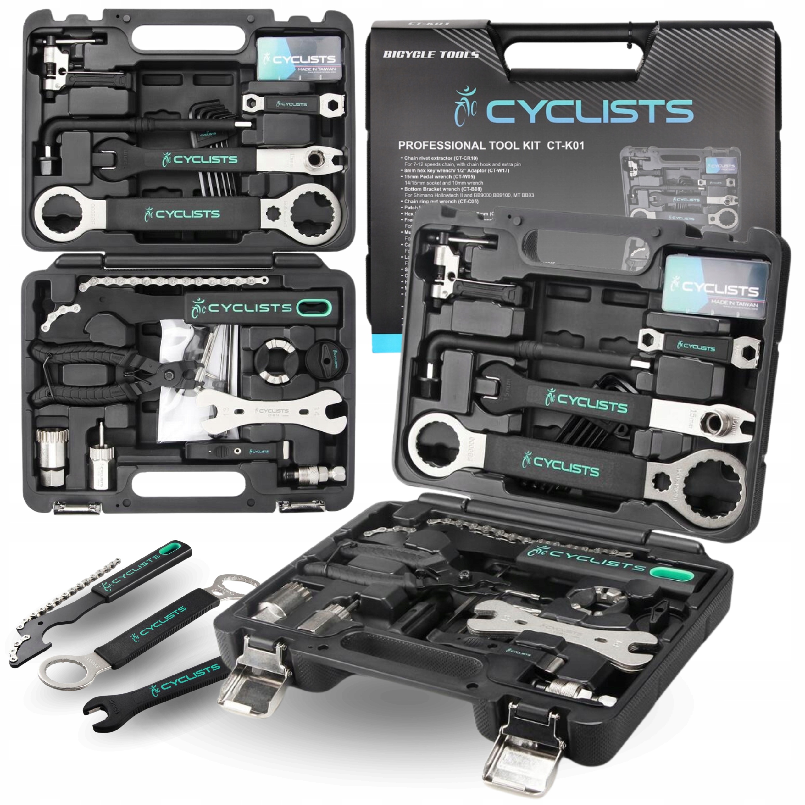Zestaw Narzędzi Rowerowych Walizka Organizer Profesjonalne Narzędzia Klucze