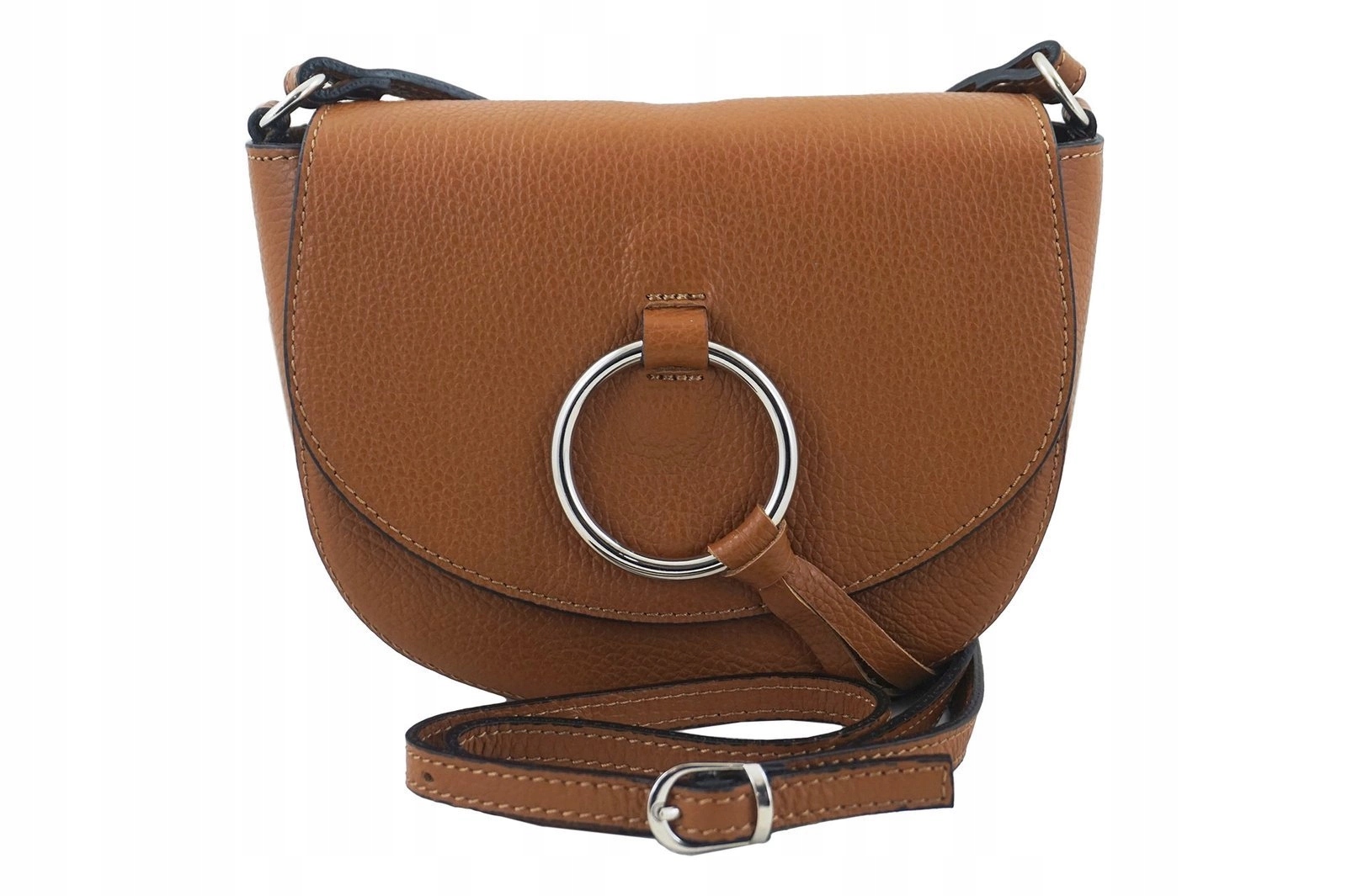 Dámská kožená kabelka přes rameno – Hnědá světlá