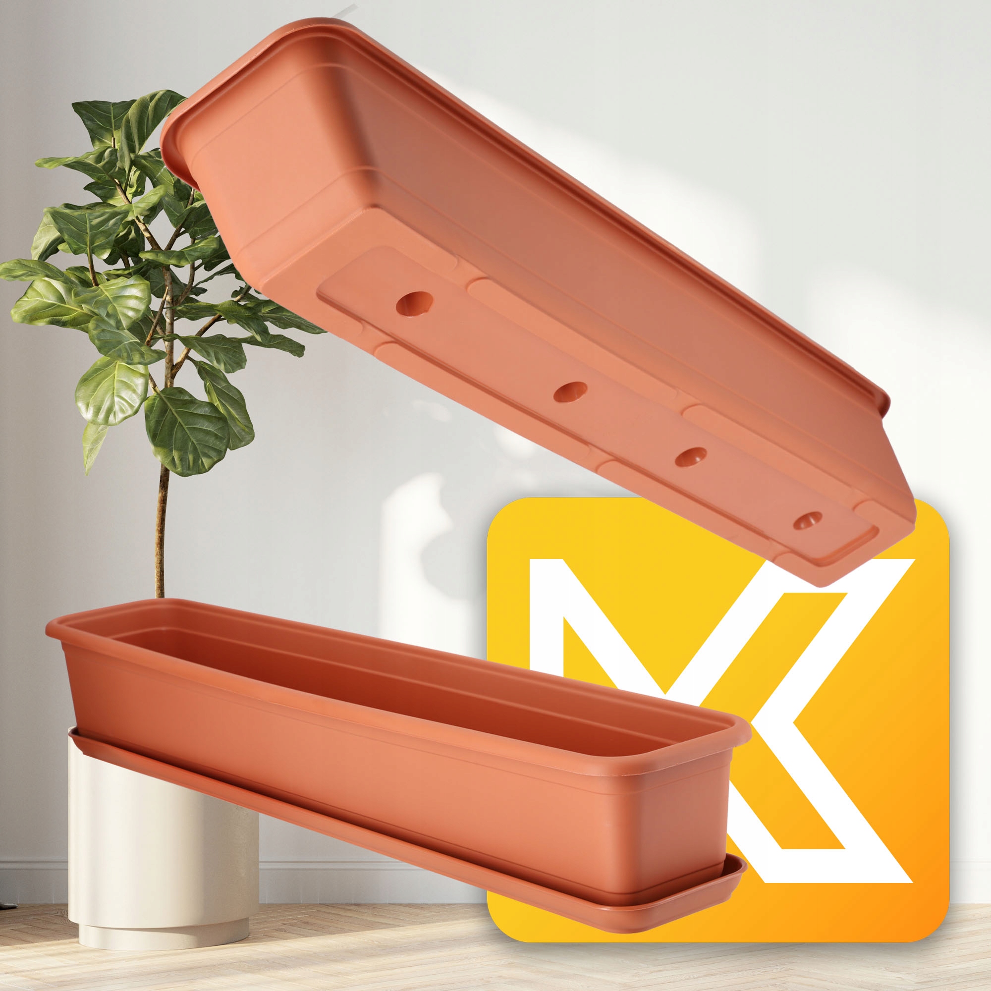 SKRZYNKA BALKONOWA DONICZKA 80cm + PODSTAWKA Długość maksymalna 83 cm