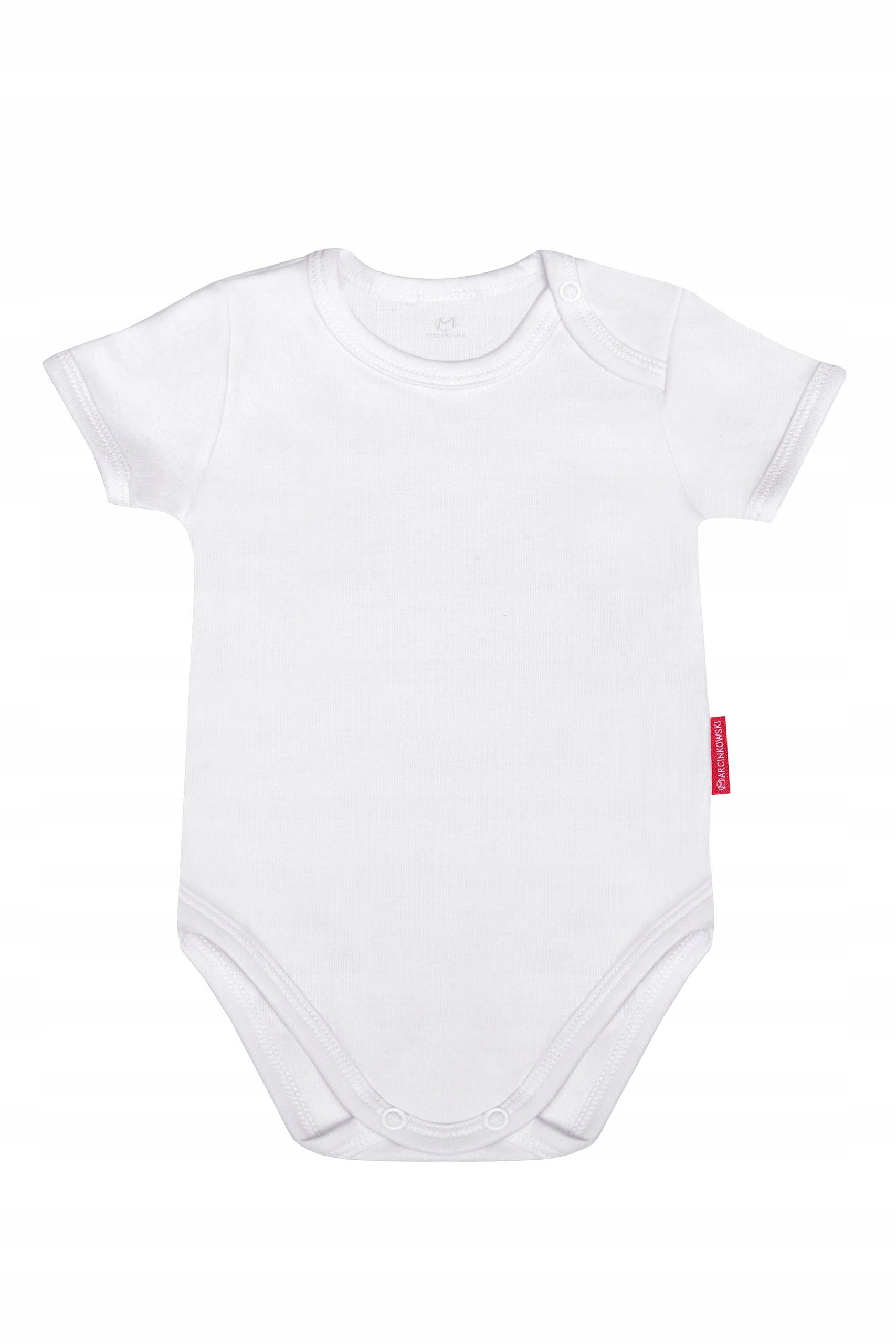 BODY BEZ NADRUKU KRÓTKI RĘKAW BAWEŁNA BIAŁE 86 CM