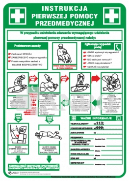ZESTAW INSTRUKCJI TABLIC BHP PPOŻ PIERWSZA POMOC Kod producenta TDC_ZESTAW_BHP