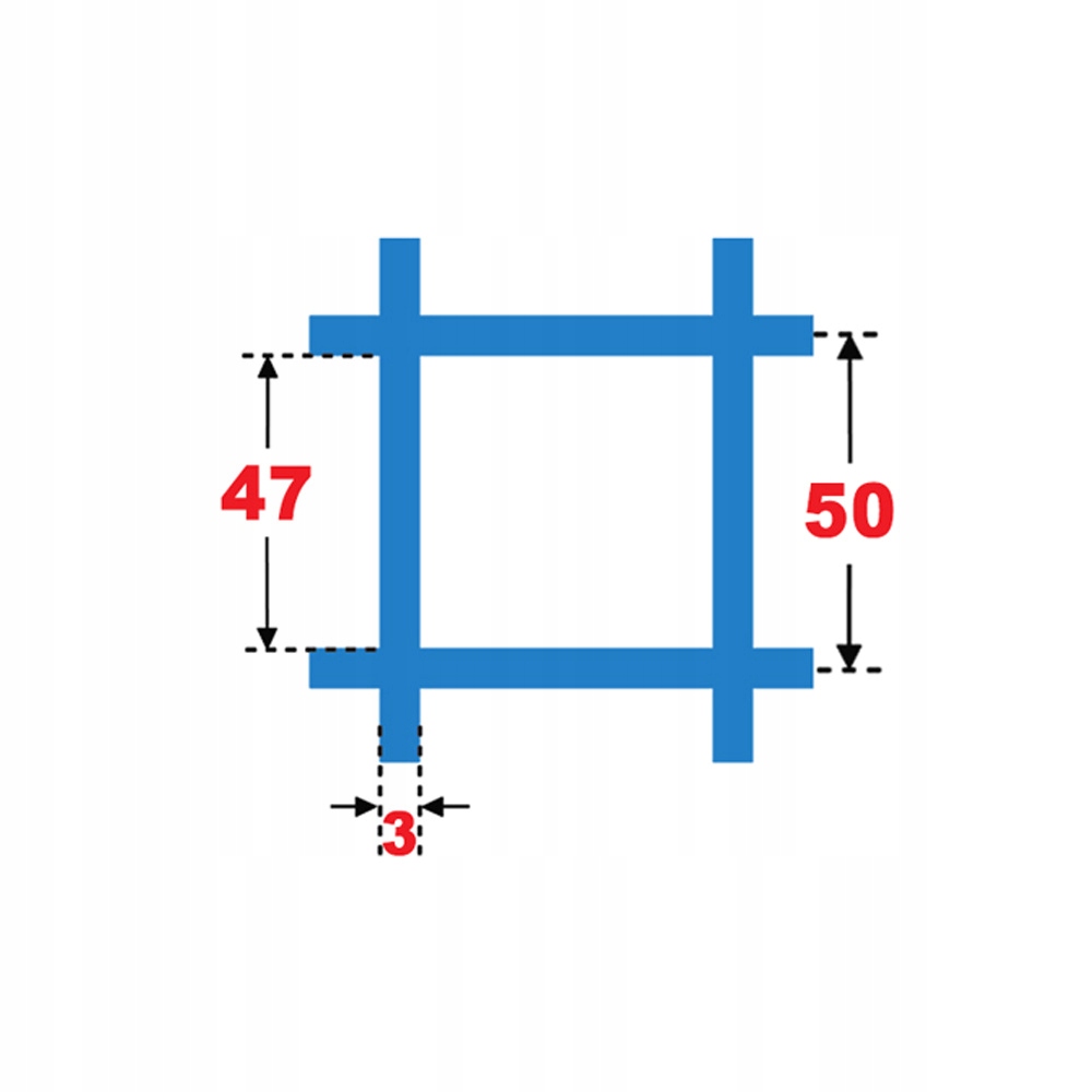SIATKI SIATKA ZGRZEWANA 1000 X 2000 50 x 50 3 mm Materiał stal