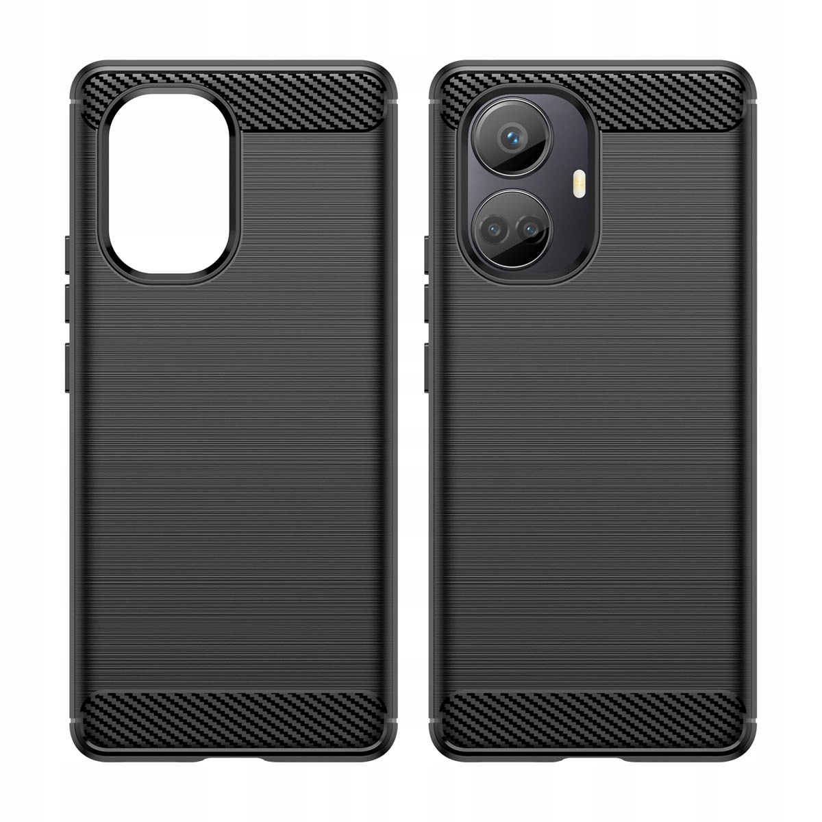 Carbon Case etui do Realme 10 Pro+ elastyczny silikonowy karbonowy czarne