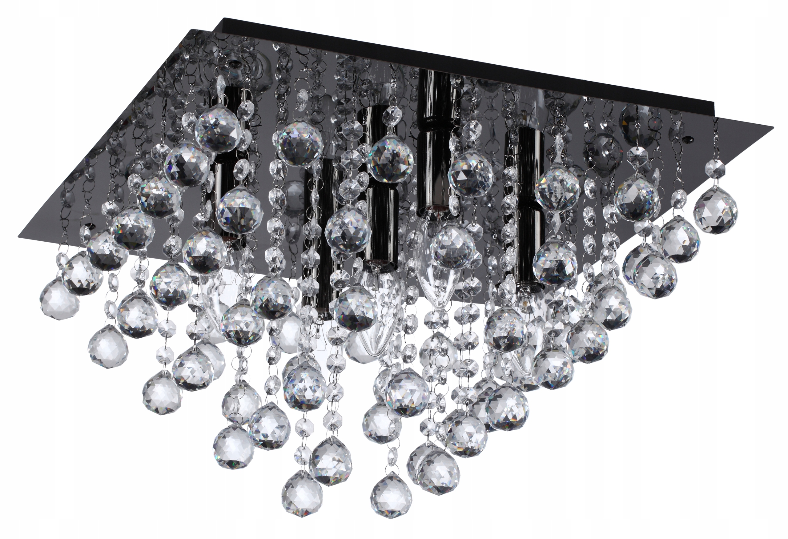 Lancaster crystal stropné svietidlo 5 plameňový čierny chróm