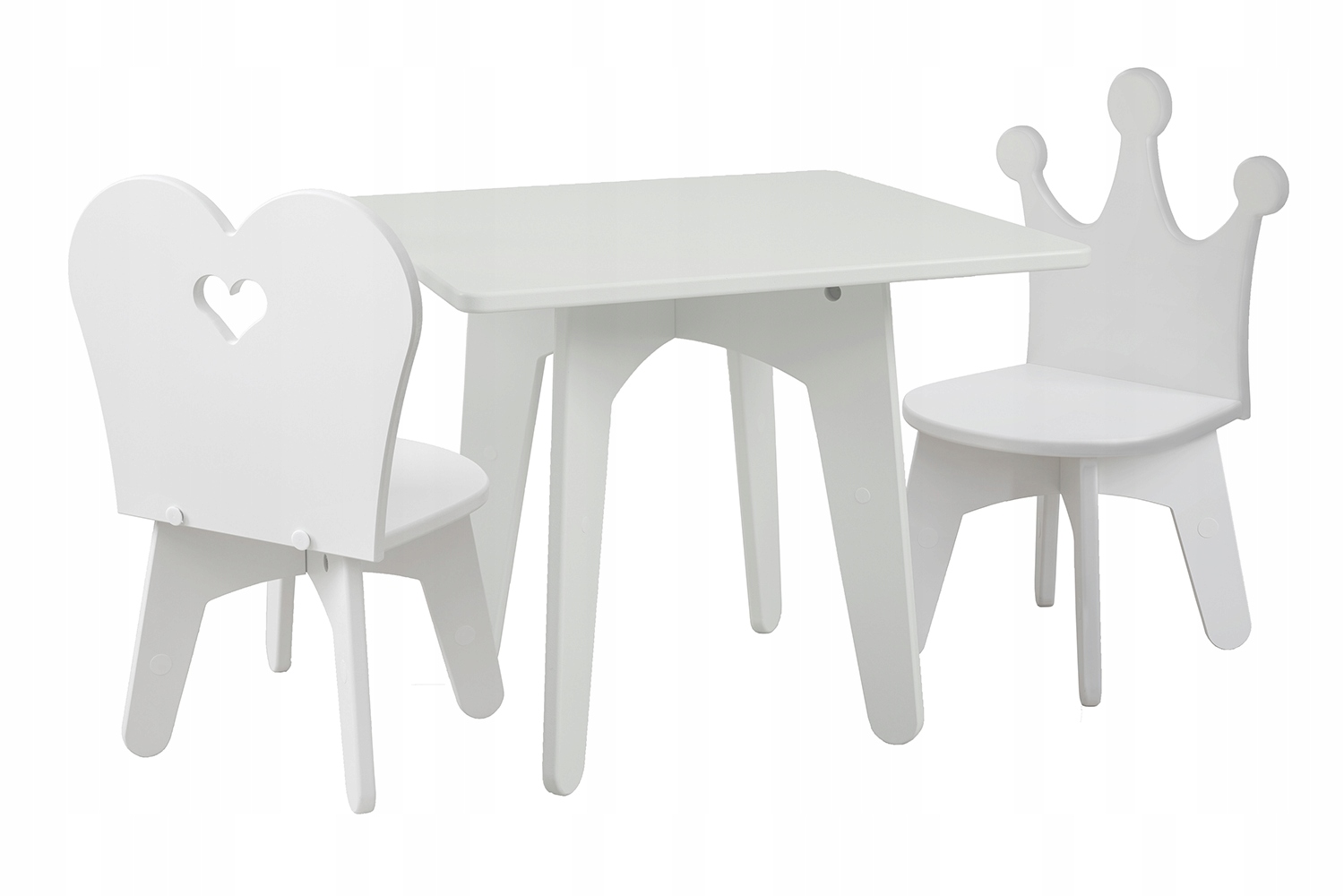 

Stolik dziecięcy kwadrat krzesło korona i serce