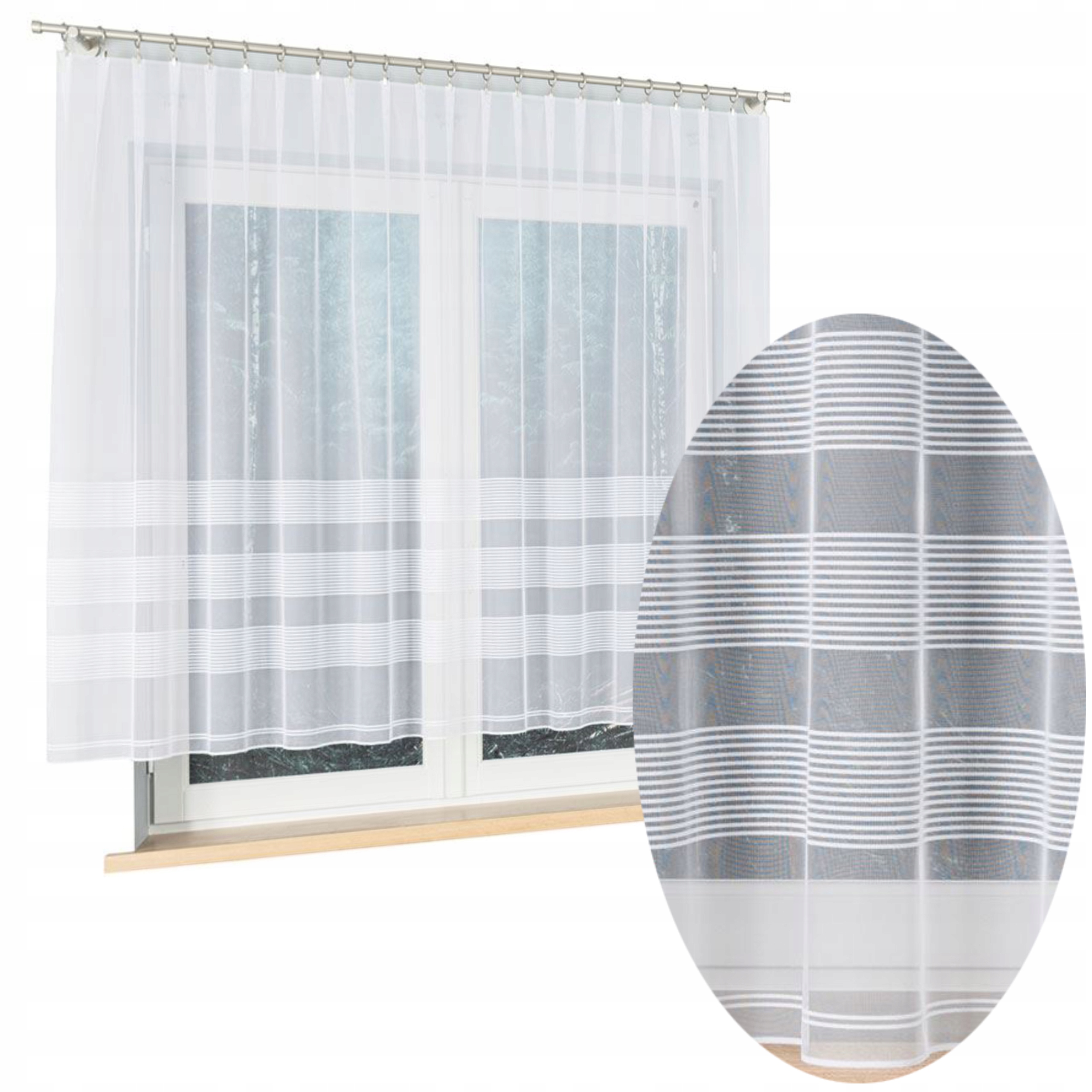 FIRANY GOTOWE FIRANA GOTOWA ŻAKARDOWA BIAŁA 250x140 DO POKOJU KUCHNI ŻABKI