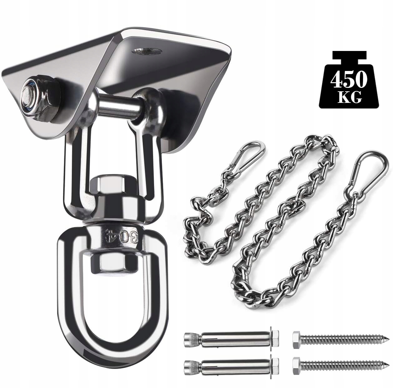 HAK SUFITOWY OBCIĄŻENIE 450 KG, HAK OBROTOWY 360°, DO HUŚTAWKI, HAMAK Kod producenta Zestawy Hak Sufitowy