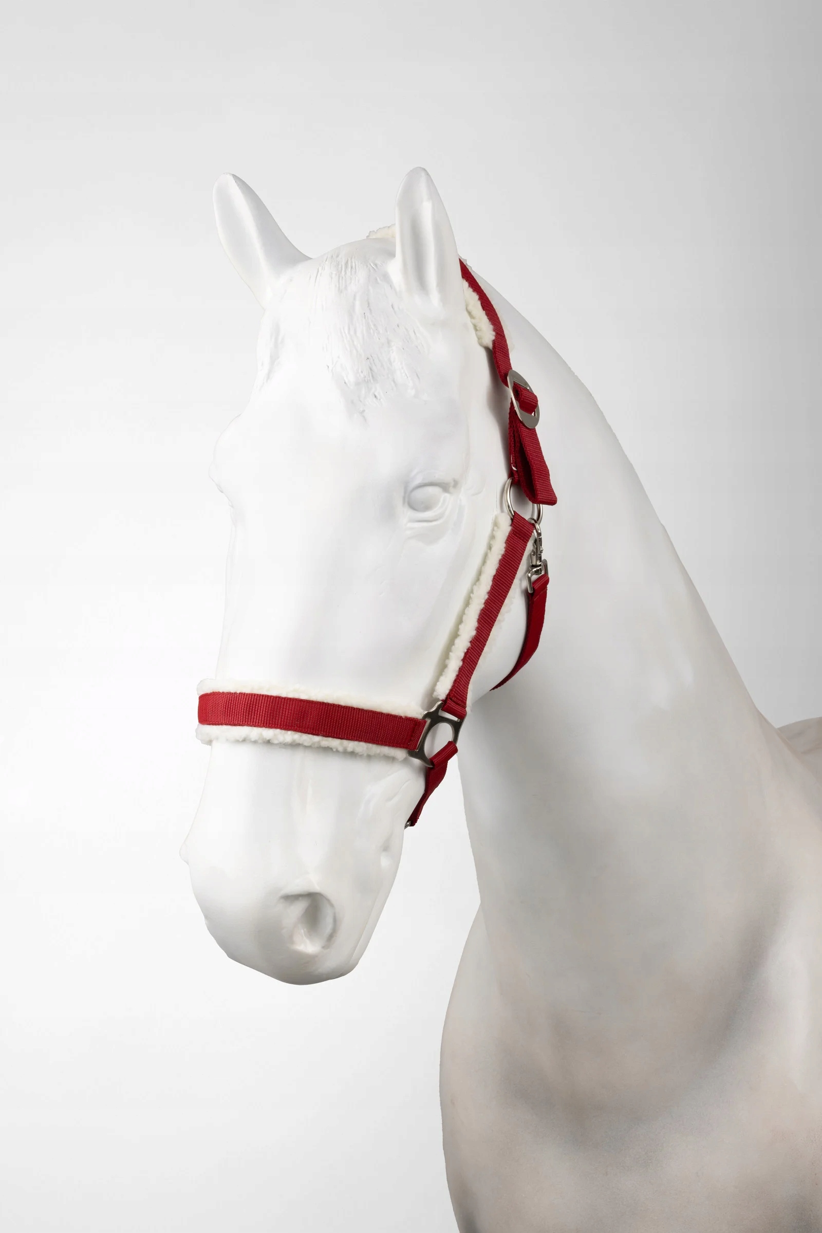 Kantar dla kucyka Horze Christmas 25AW z futerkiem świąteczny czerwony Pony