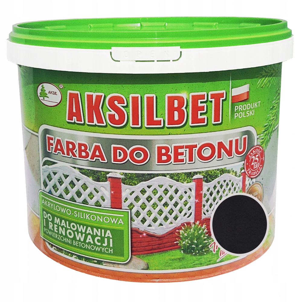 Aksil Aksilbet Farba do betonu Czarny 2,5L