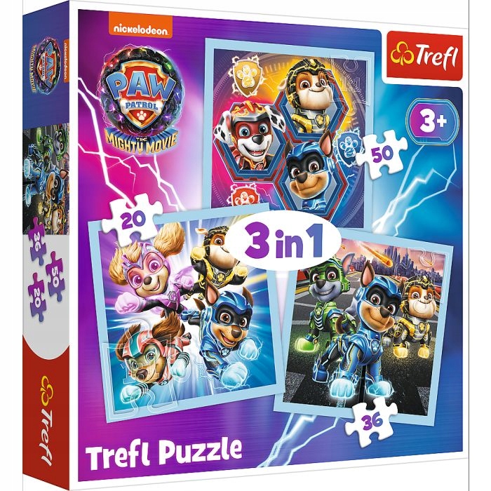 PSI PATROL - MOC MIGHTY PUPS - Puzzle 3w1 - Trefl 3+