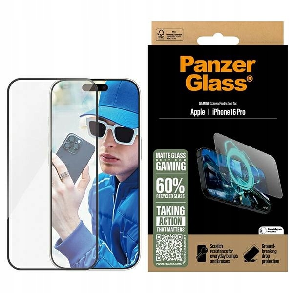 PanzerGlass Gaming tvrzené sklo Pro Hráče Aplikátor iPhone 16 Pro