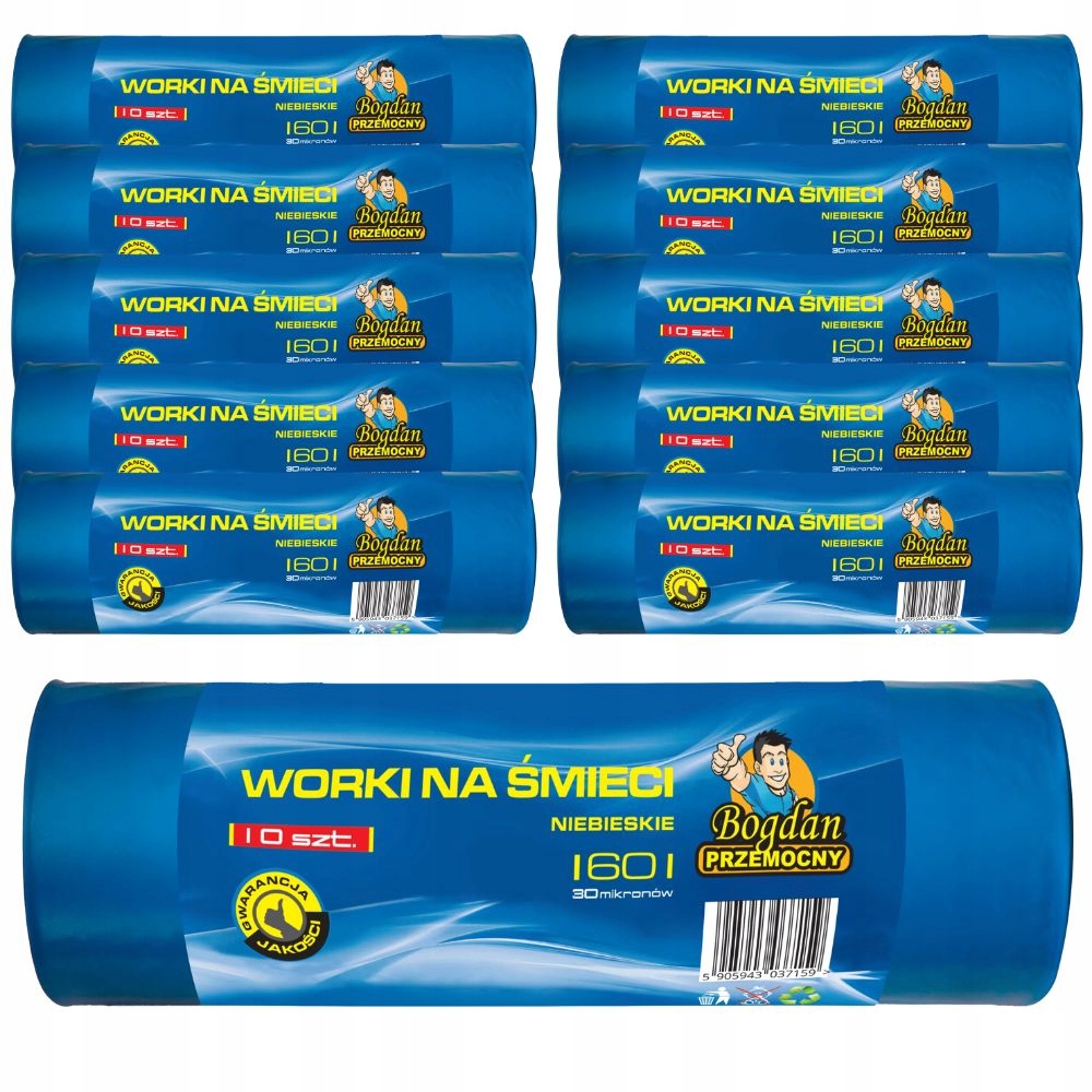 Levně Sáčky na odpadky 160 l 100 Ks Ldpe Bogdan Przemocny Velmi Silné!