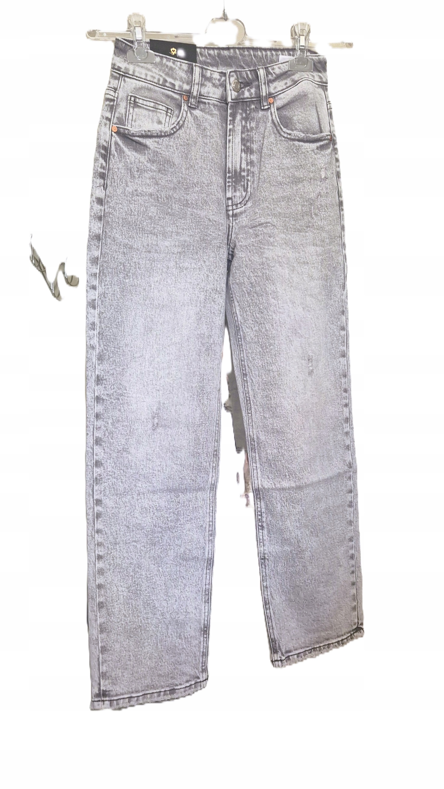 Dámské džíny jednoduché, světle šedé Miss bonbon premium denim S