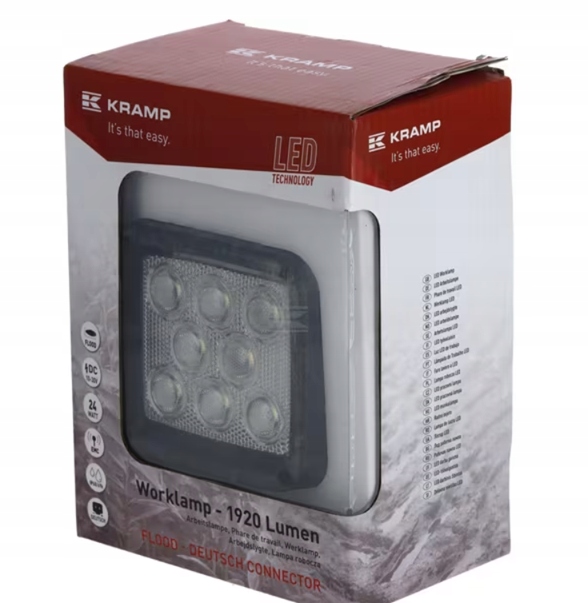 Čtvercová Pracovní Lampa LED8 24W 1920lm 12/24V