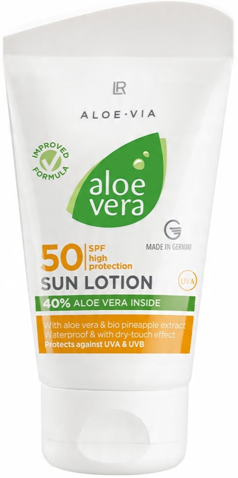 Lr Mléko na opalování „dry touch“ voděodolné 40% Aloe Vera Spf 50 75 ml