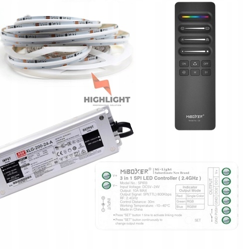 10m Sada Led Neon Remienok Hadica Cob Digitálna Rgb+nw 16W 24V SK6812