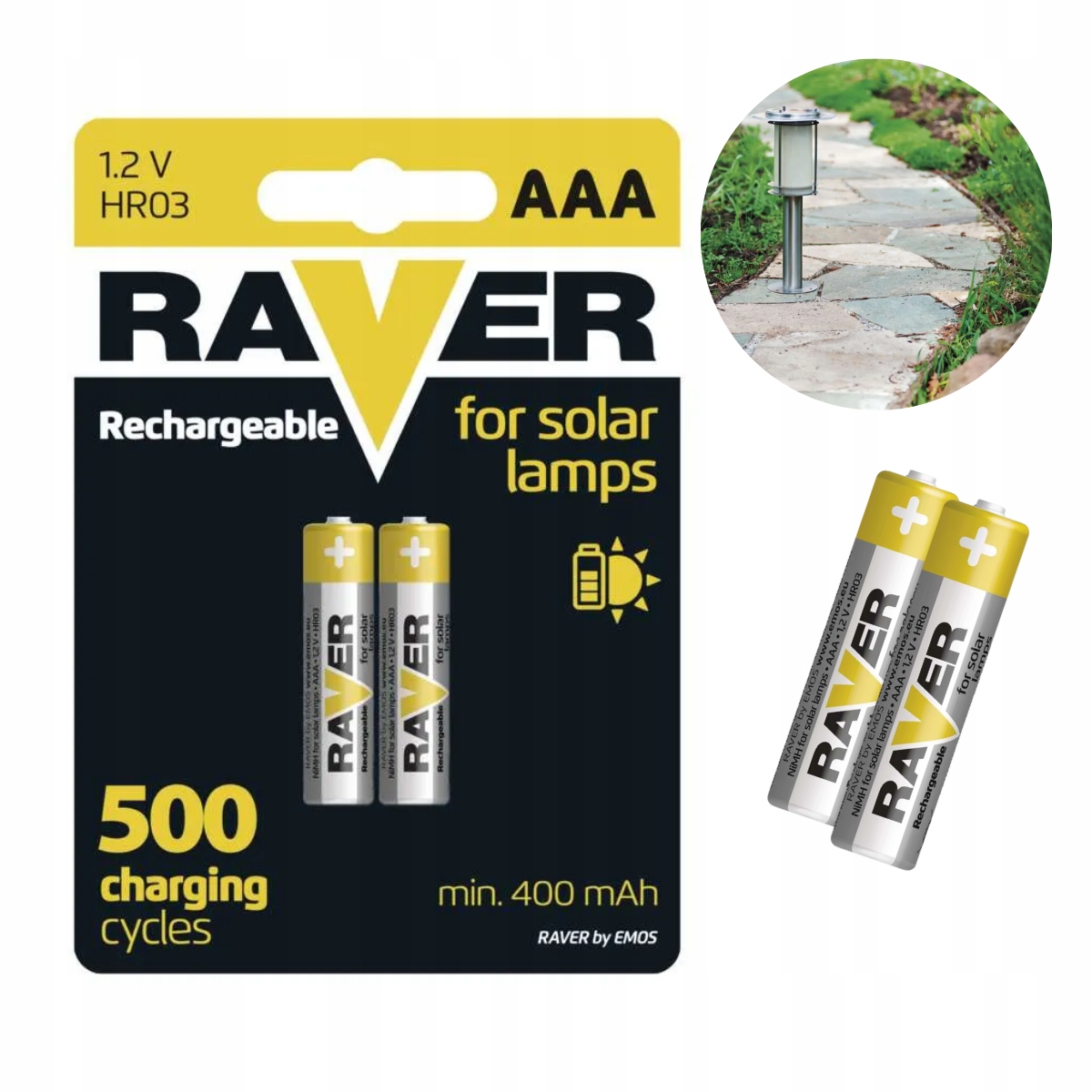 Akumulator do lampy solarnej Komplet akumulatorki zapas do solarów Aaa Emos