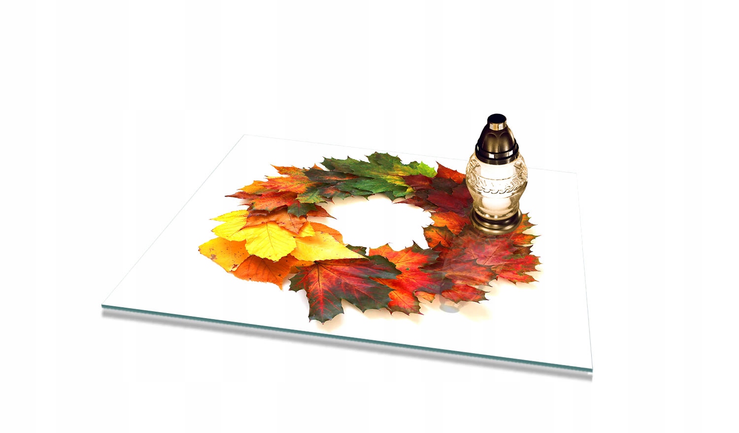 Podstavec pod Hřbitovní Svíčka Tvrzený hřbitov Pomník Listy 60x52 cm gumové nožičky