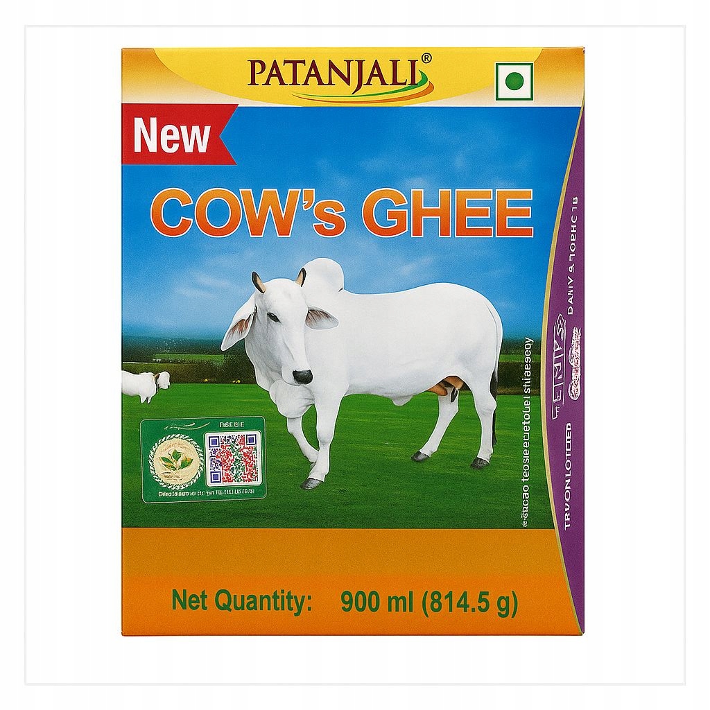Přepuštěné máslo Patanjali Cow's Ghee 900 ml – aromatické pro smažení