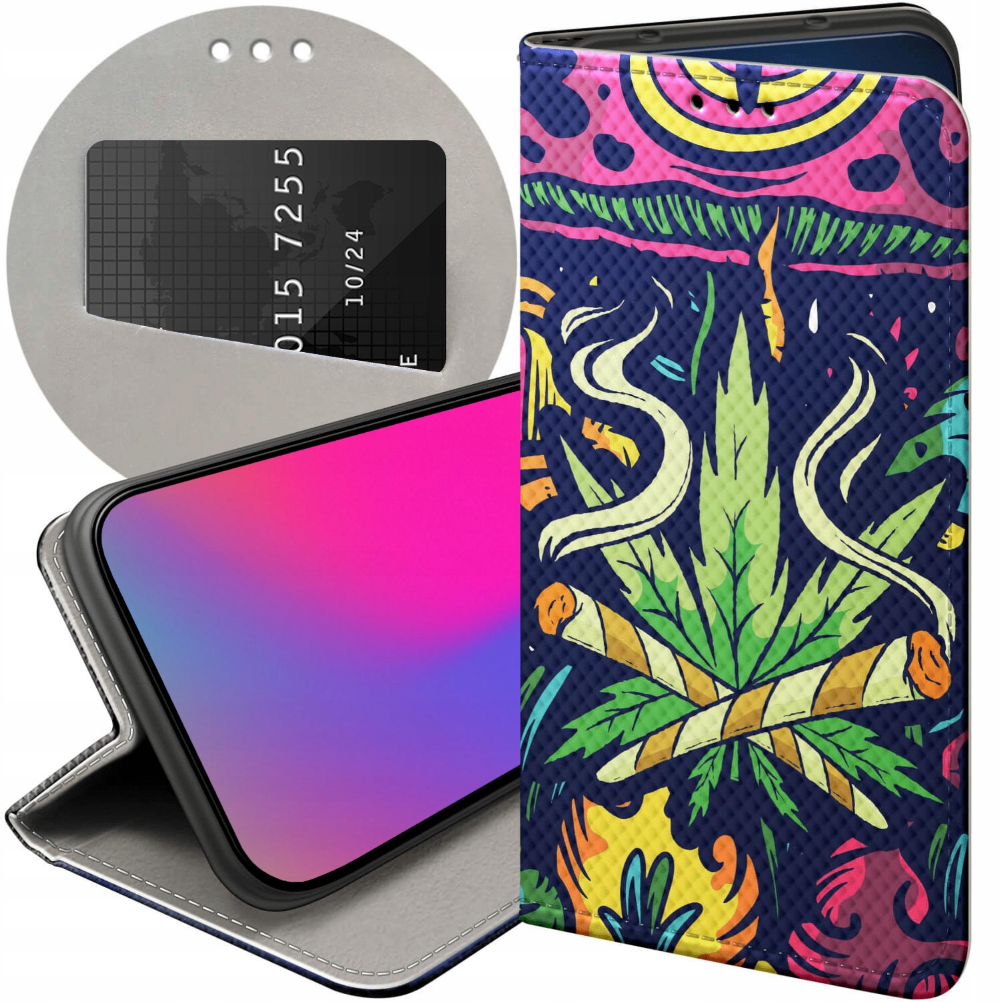 Etui Z Klapką Do Oppo A40 Ganja Marihuana Cannabis Zioło Futerał Case
