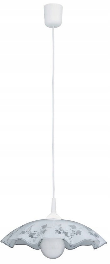 Závěsná lampa Vino bílá s teplým leskem nad jídelní stůl Rabalux