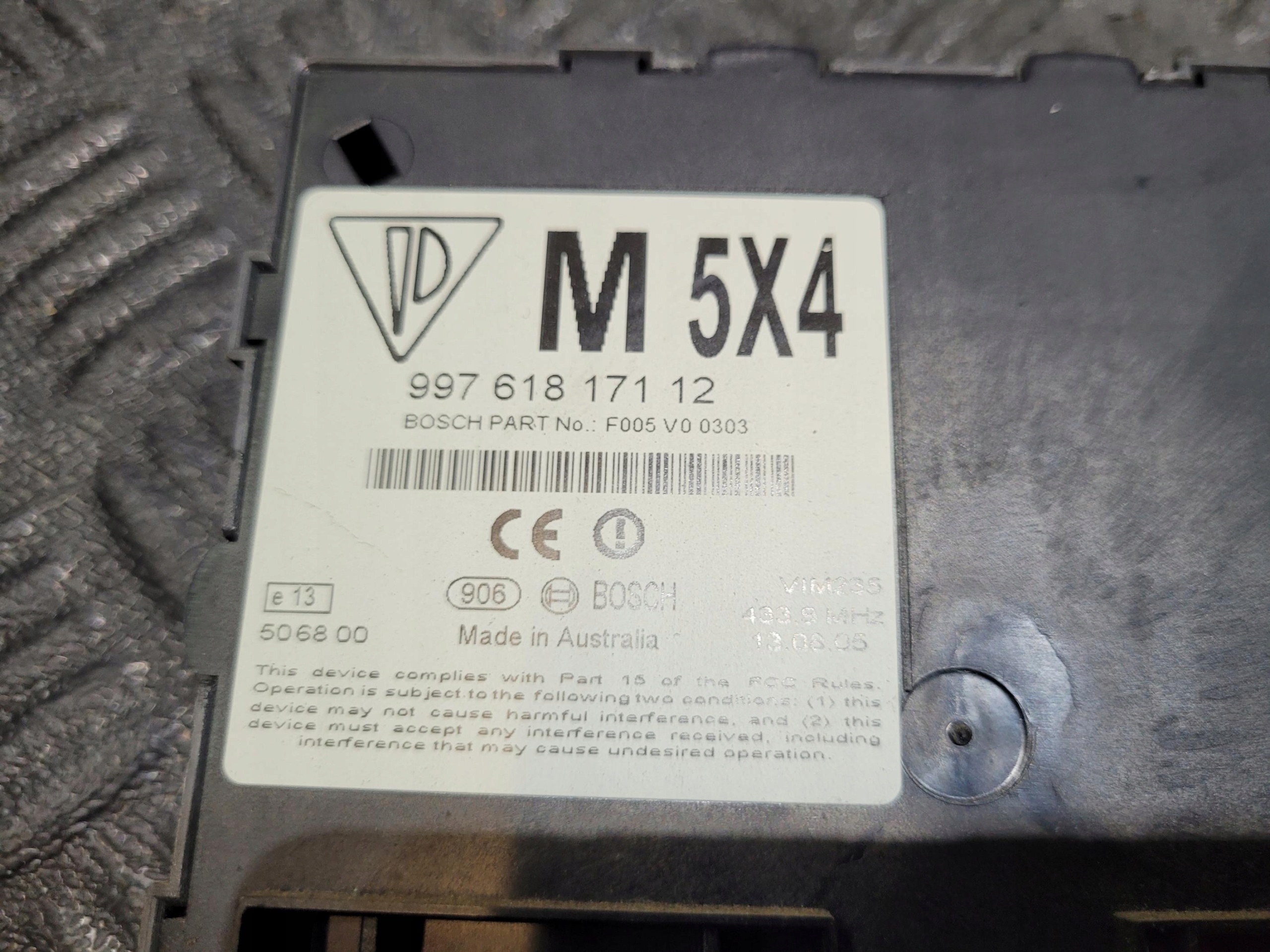 module control unit 99761817112 PORSCHE BOXSTER CAYMAN S 987
