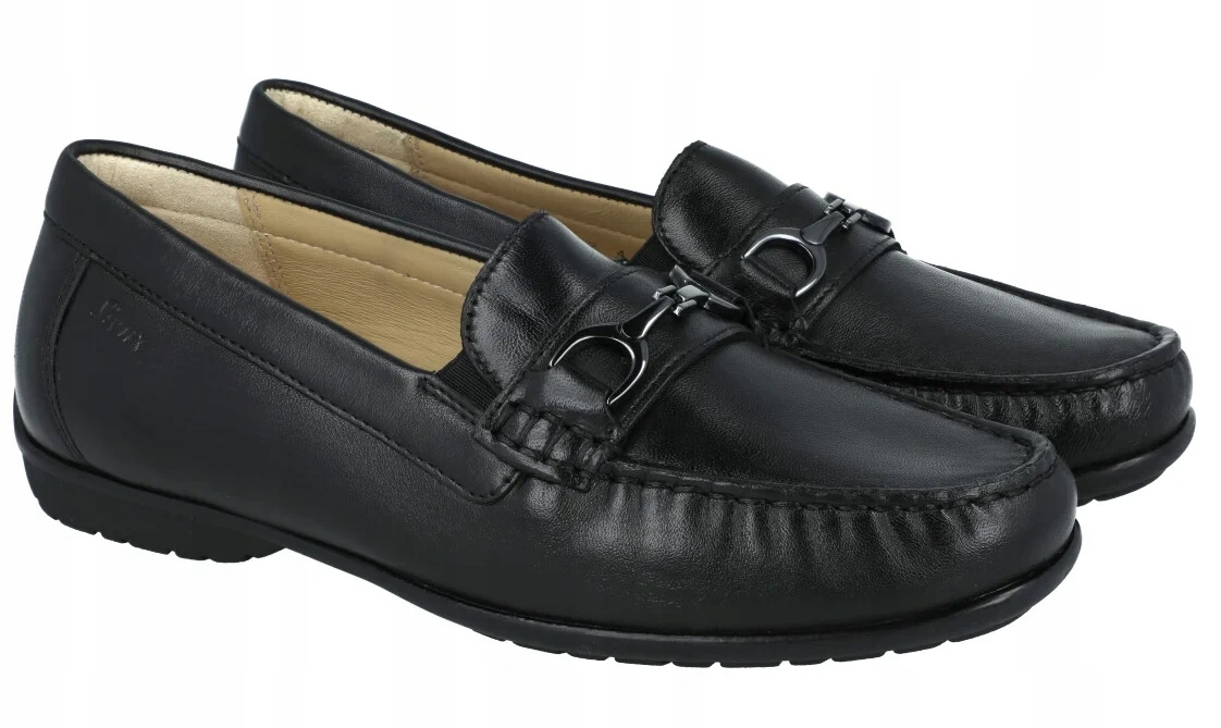 Dámské mokasíny Sioux Cortizia černé kožené lícové, tuhost H R38