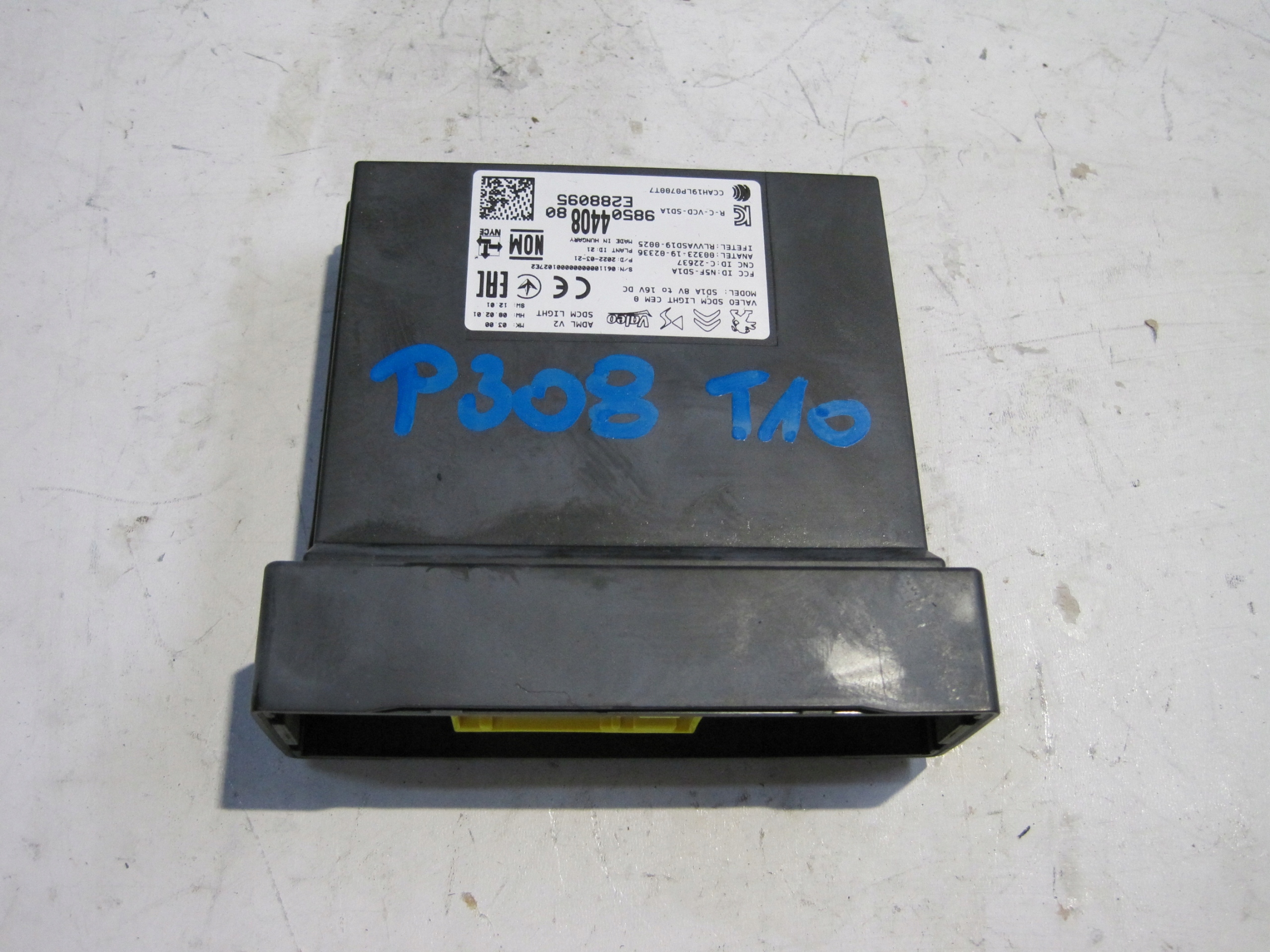 MODUŁ STEROWNIK ŚWIATEŁ PEUGEOT 308 T10 9850440880