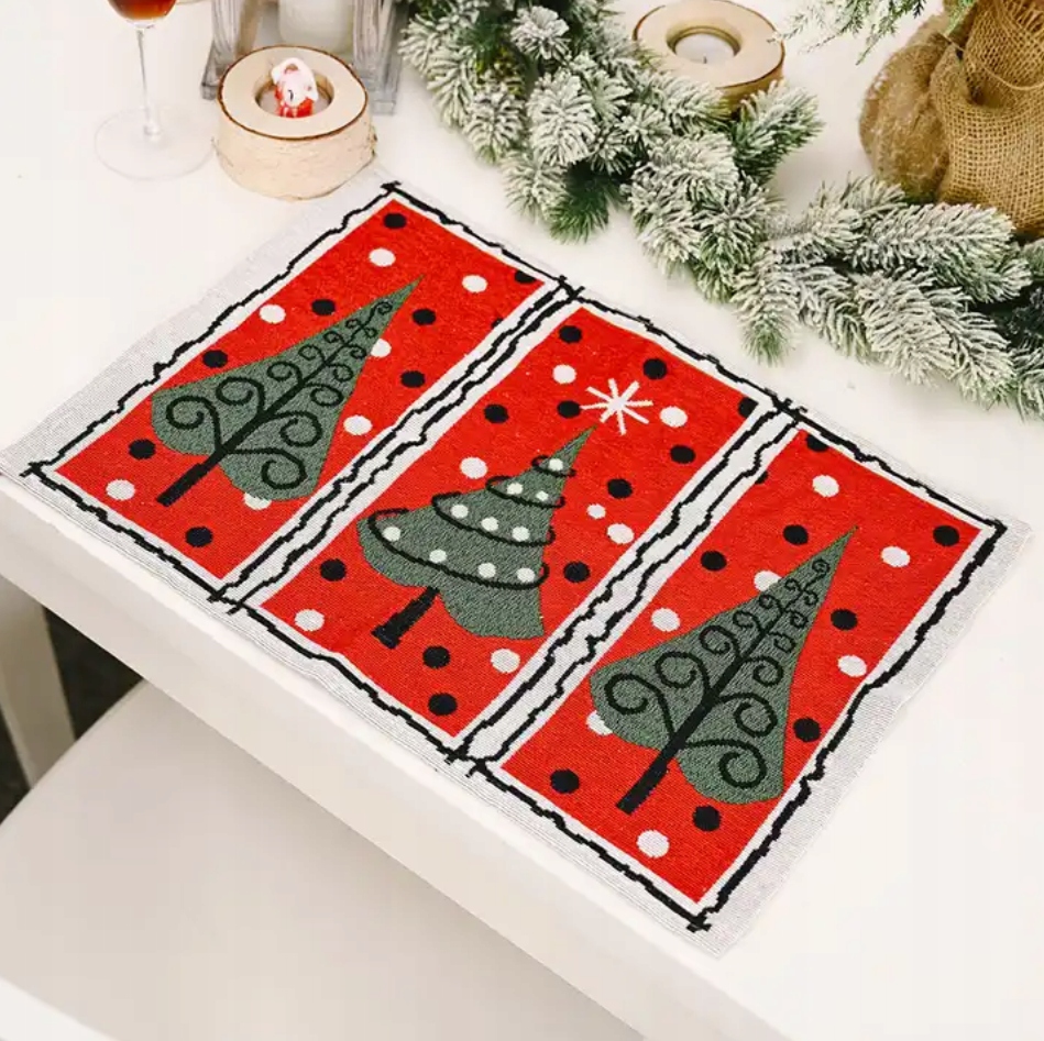 MATA ŚWIĄTECZNA NA STÓŁ Boże Narodzenie Wzór Choinki 43x34 cm Kod producenta MATA ŚWIĄTECZNA CHOINKI