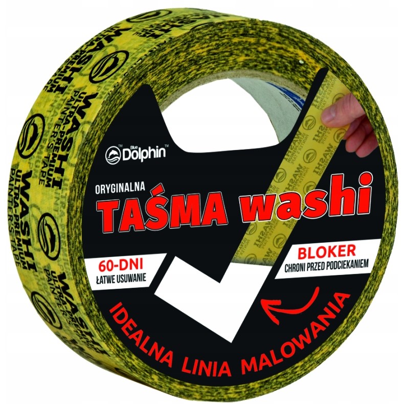 

Taśma Malarska Washi Blue Dolphin 47MM X 50M