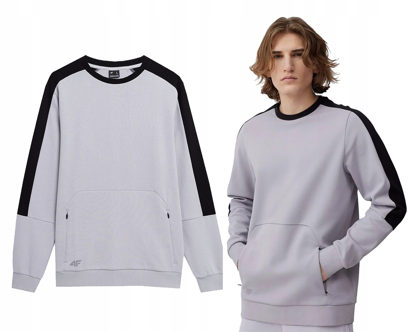 Pánská mikina 4F bez kapuce M550 bavlna šedá 2XL