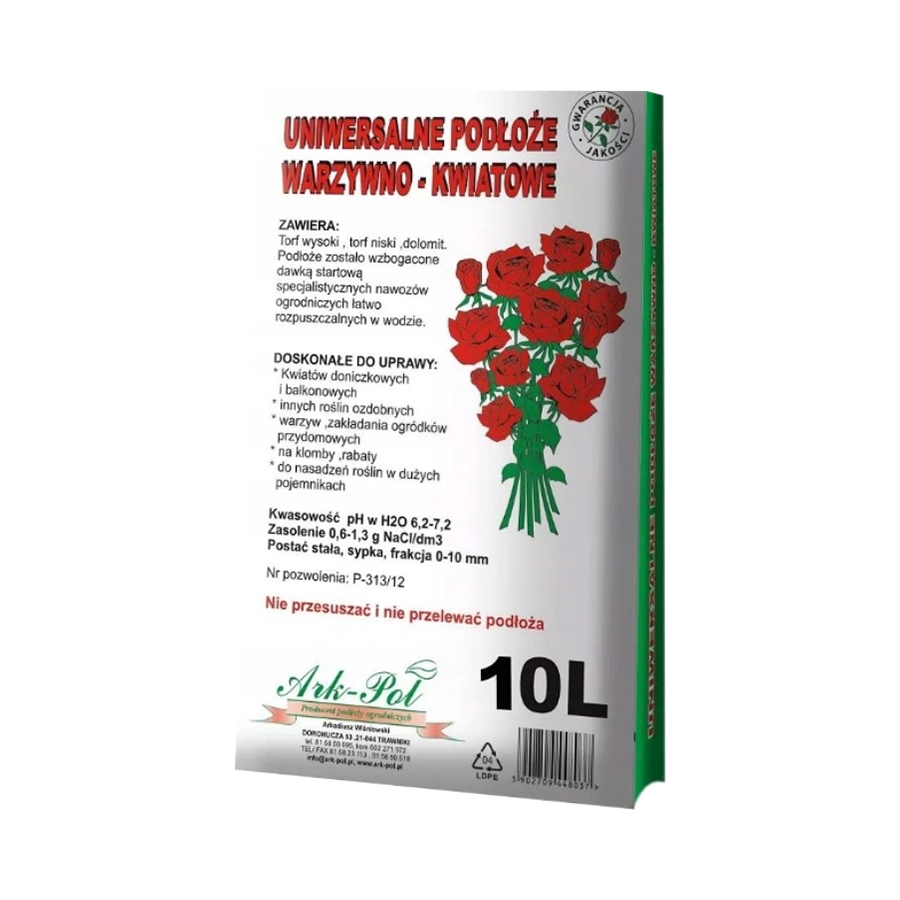 

Ziemia uniwersalna Ark-pol 6,2-7,2 pH 10l podłoże