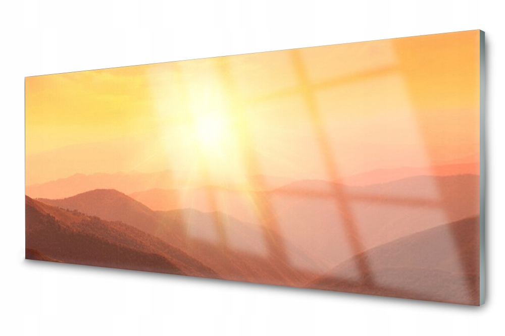 

Lacobel Panel Szklany Ścienny Słońce Góry 140x70