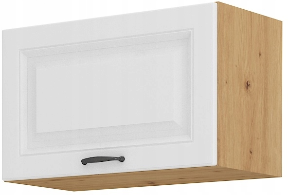 Kuchyňská skříňka závěsná okapová 60, horní, výklopná. Dub Artisan Bílá