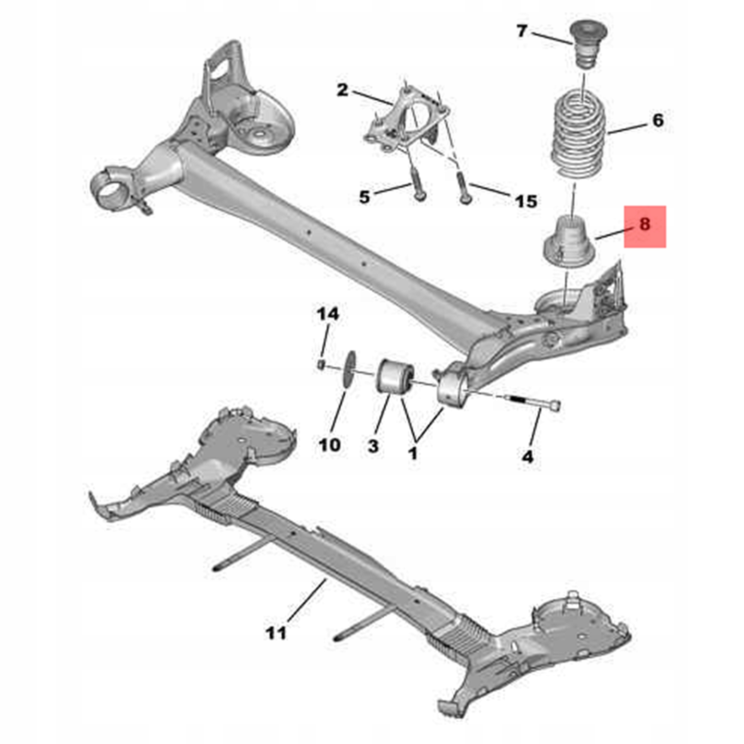 Poduszka dolna sprężyny odbój Peugeot OE 516451 ORYGINALNA Typ samochodu Samochody dostawcze Samochody osobowe