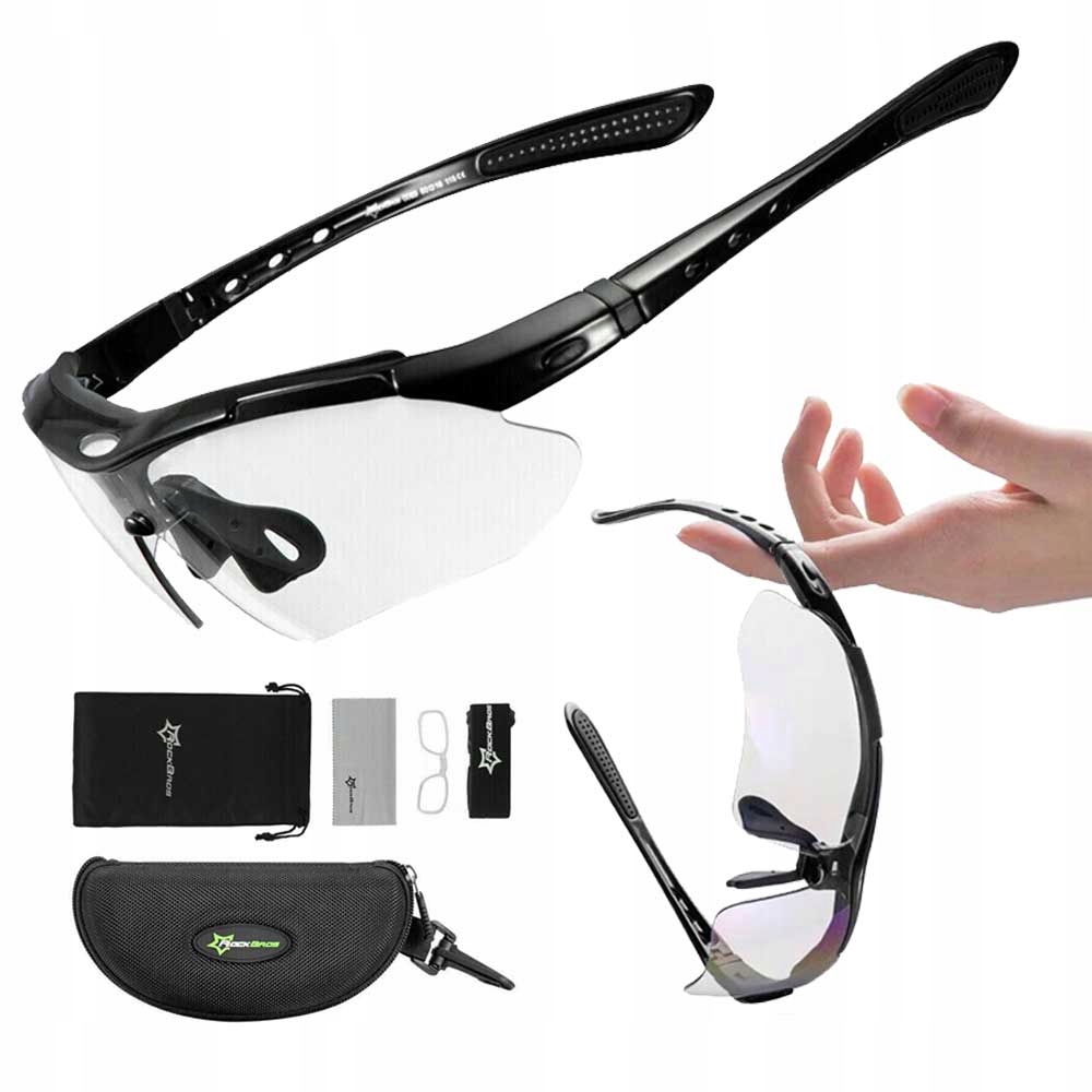 ROCKBROS OKULARY ROWEROWE SPORTOWE NA ROWER FOTOCHROMOWE UV400 FOTOCHROMEM