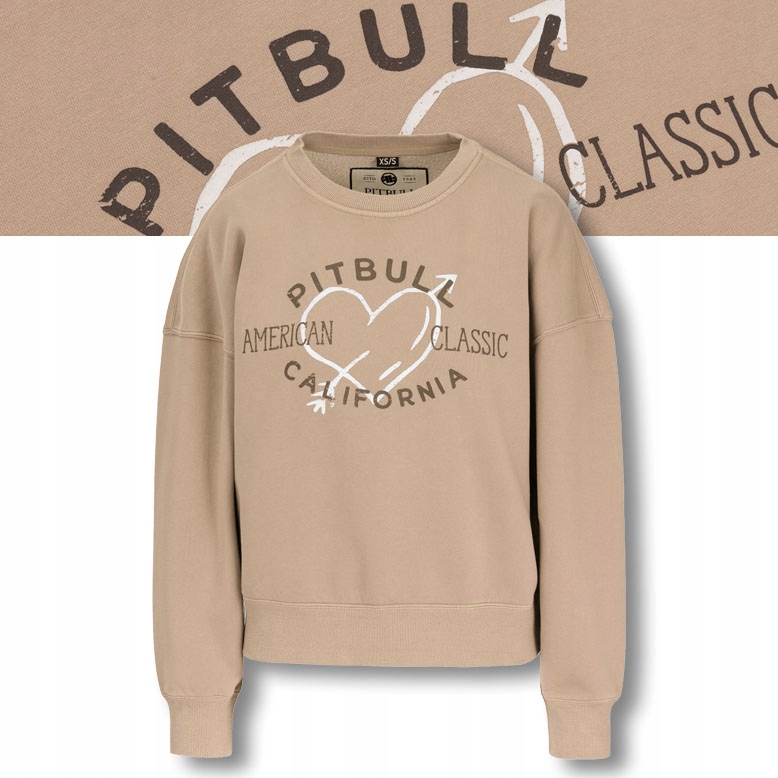 Dámská Oversize Mikina Crewneck Washed Manzanita Heart Pohodlná mikina s potiskem