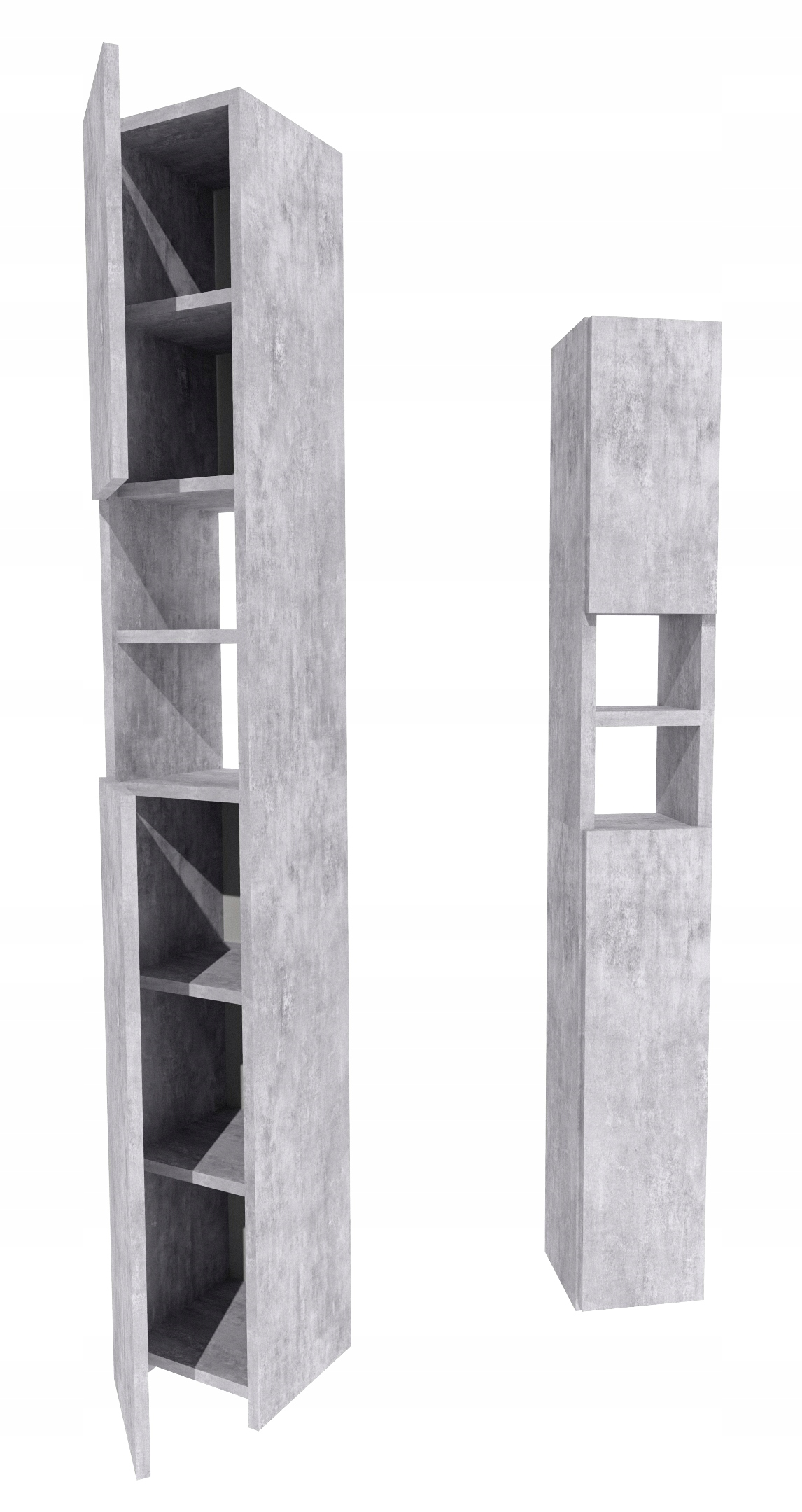 Skříňka koupelnová stojící sloupek koupelnová úzká police beton koupelna