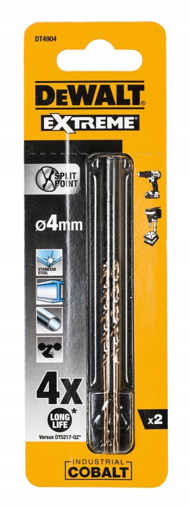 

DT4904 Dewalt Wiertła kobaltowe Hss E Cobalt 4.0mm